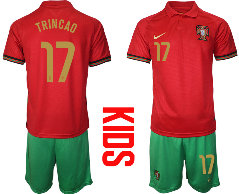 2021 European Cup Portugal home Youth #17 soccer jerseys